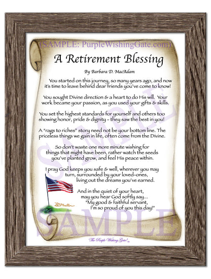 A Retirement Blessing - Retirement Gift - PurpleWishingGate.com