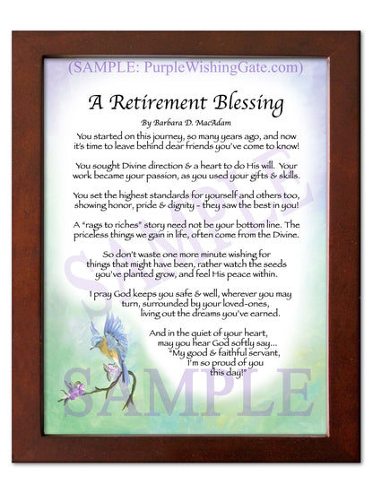 A Retirement Blessing - Retirement Gift - PurpleWishingGate.com