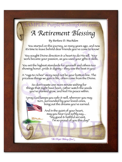 A Retirement Blessing - Retirement Gift - PurpleWishingGate.com