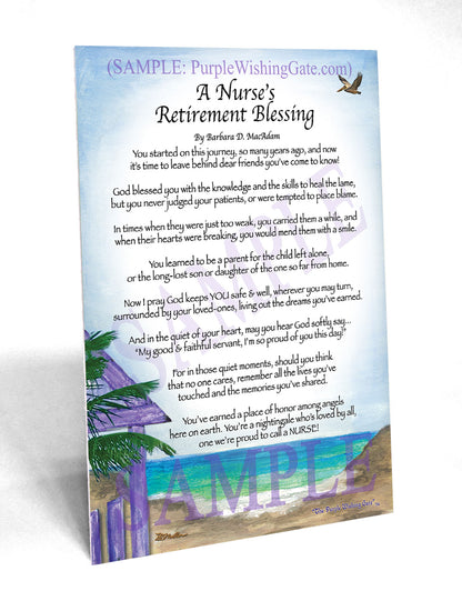 A Nurse's Retirement Blessing - Retirement Gift - PurpleWishingGate.com
