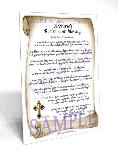 A Nurse's Retirement Blessing - Retirement Gift - PurpleWishingGate.com