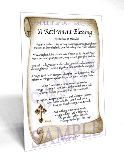 A Retirement Blessing - Retirement Gift - PurpleWishingGate.com