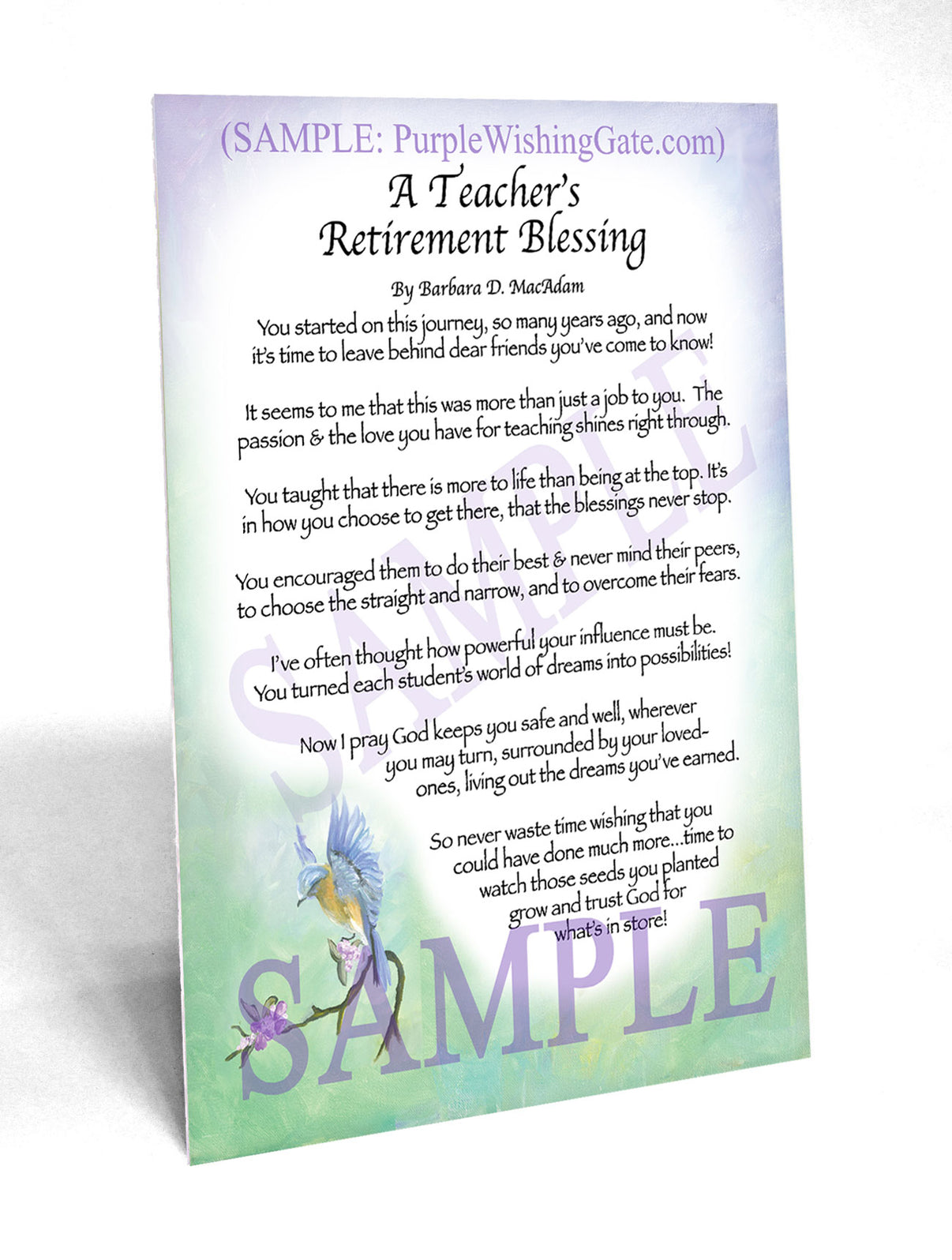 A Teacher's Retirement Blessing - Retirement Gift - PurpleWishingGate.com