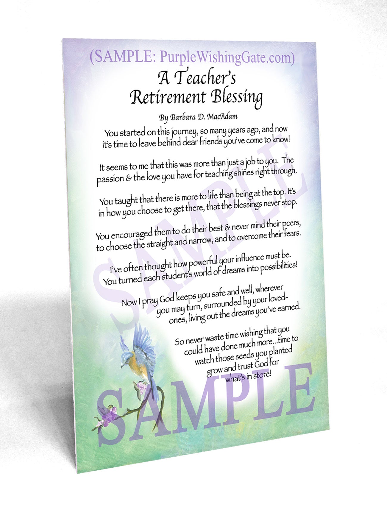 A Teacher's Retirement Blessing - Retirement Gift - PurpleWishingGate.com