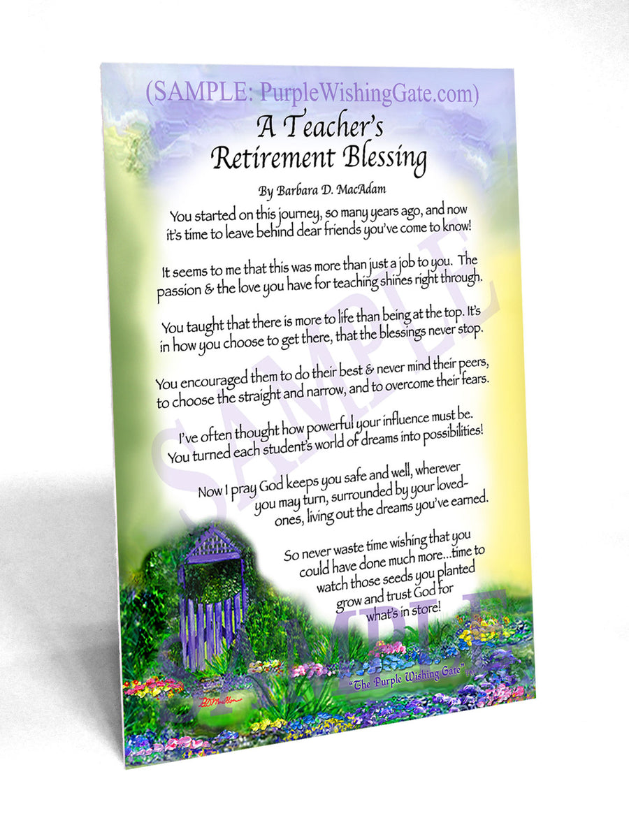 Teacher Retirement Gift: Personalized Blessing | PurpleWishingGate.com