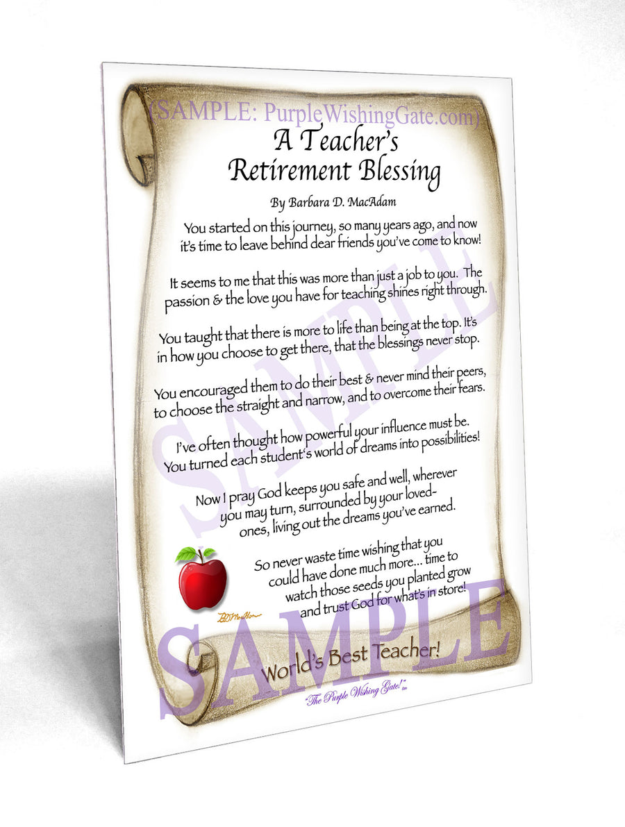 Teacher Retirement Gift: Personalized Blessing 