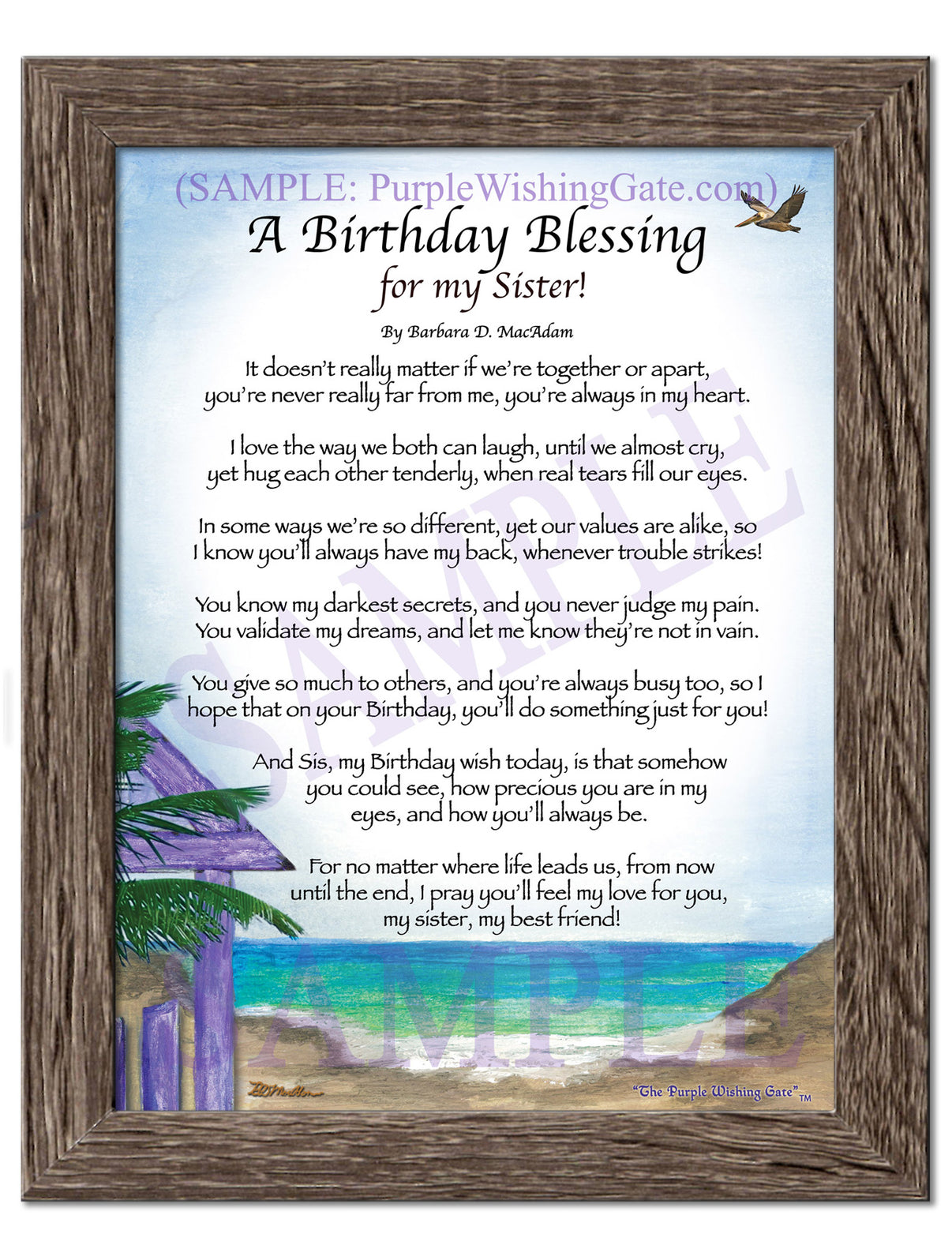 A Birthday Blessing! for my Sister - Birthday Gift - PurpleWishingGate.com