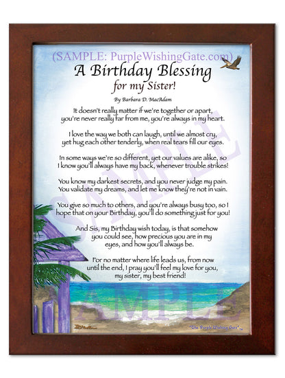 A Birthday Blessing! for my Sister - Birthday Gift - PurpleWishingGate.com