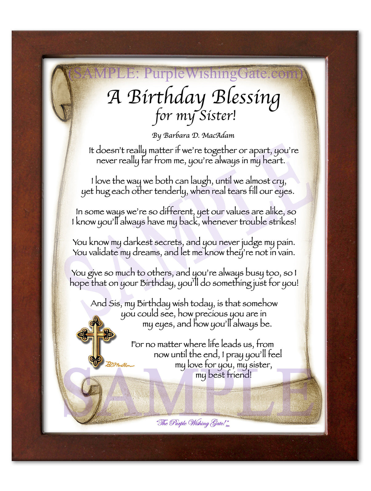 A Birthday Blessing! for my Sister - Birthday Gift - PurpleWishingGate.com