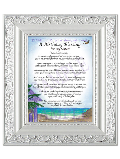 A Birthday Blessing! for my Sister - Birthday Gift - PurpleWishingGate.com