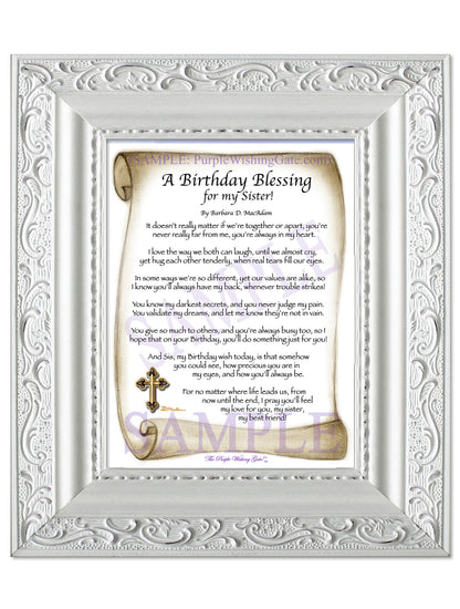 A Birthday Blessing! for my Sister - Birthday Gift - PurpleWishingGate.com