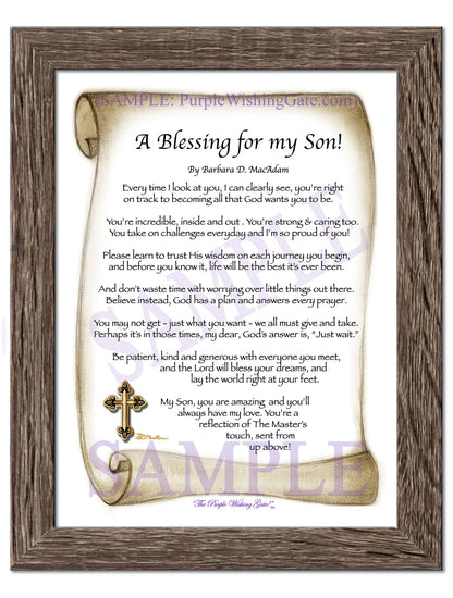 A Blessing for my Son! (child-adult) - Gifts for Son - PurpleWishingGate.com