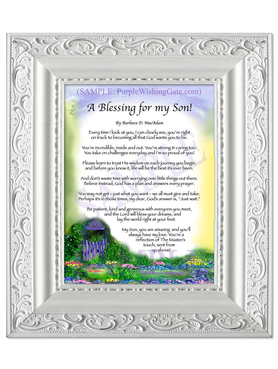 A Blessing for My Son: Personalized, Framed Gift! | PurpleWishingGate