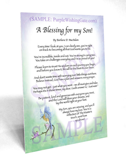 A Blessing for my Son! (child-adult) - Gifts for Son - PurpleWishingGate.com