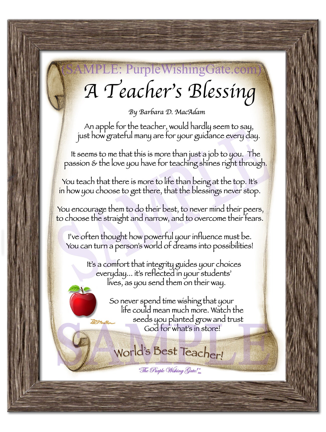 A Teacher's Blessing - Teacher's Gift - PurpleWishingGate.com