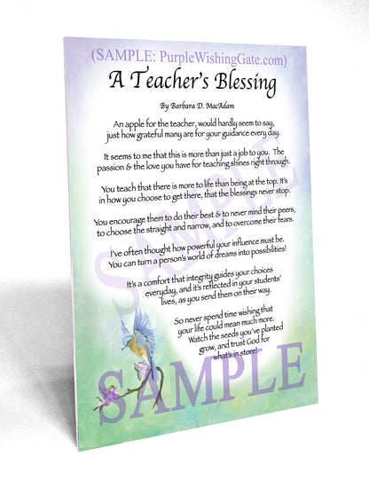 A Teacher's Blessing - Teacher's Gift - PurpleWishingGate.com