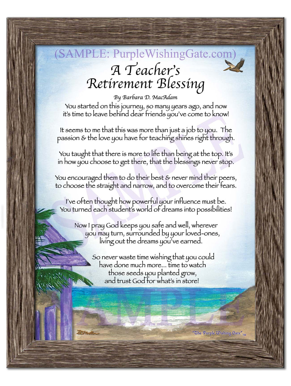 A Teacher's Retirement Blessing: Paradise Cove / 5x7 / 5x7 Birchwood
