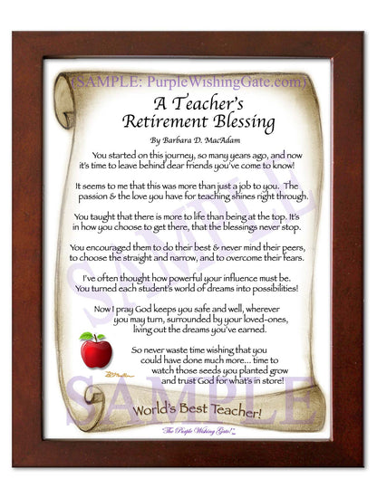 A Teacher's Retirement Blessing