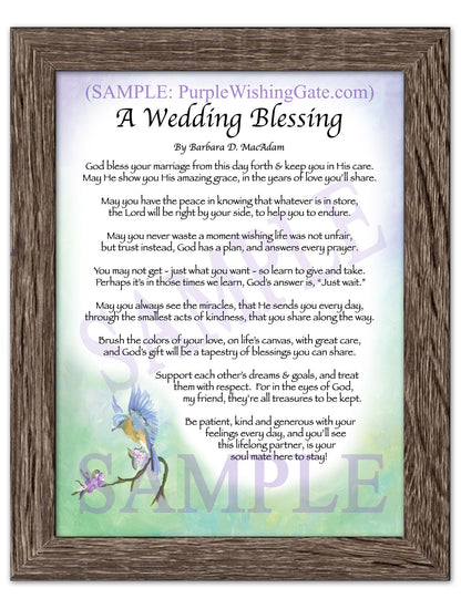 A Wedding Blessing - Wedding Gift - PurpleWishingGate.com