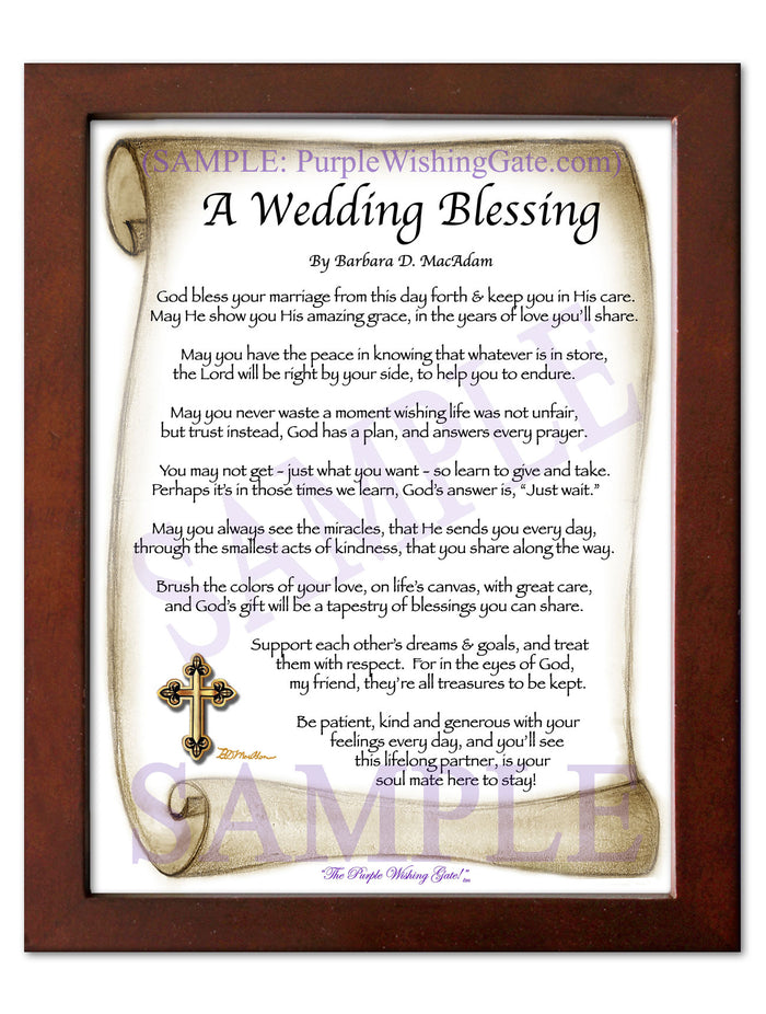 Wedding Blessing: Personalized, Framed Gift! | PurpleWishingGate