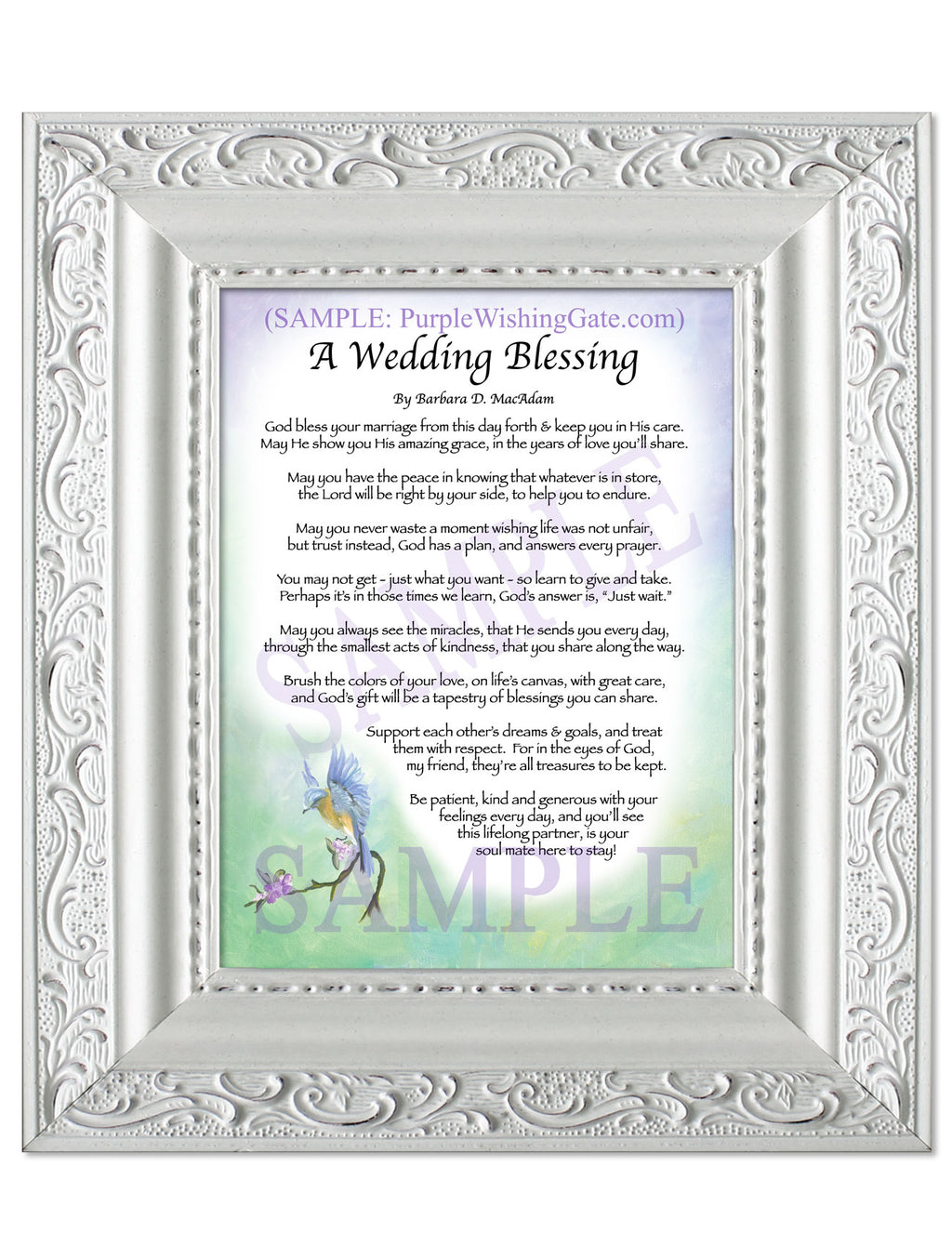 A Wedding Blessing: Bluebird / 5x7 / 5x7 Vintage White

