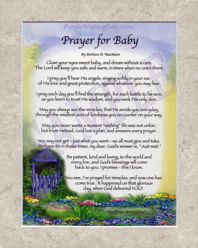 A Prayer for Baby (8x10) - 8x10 Custom Matted Clearance - PurpleWishingGate.com