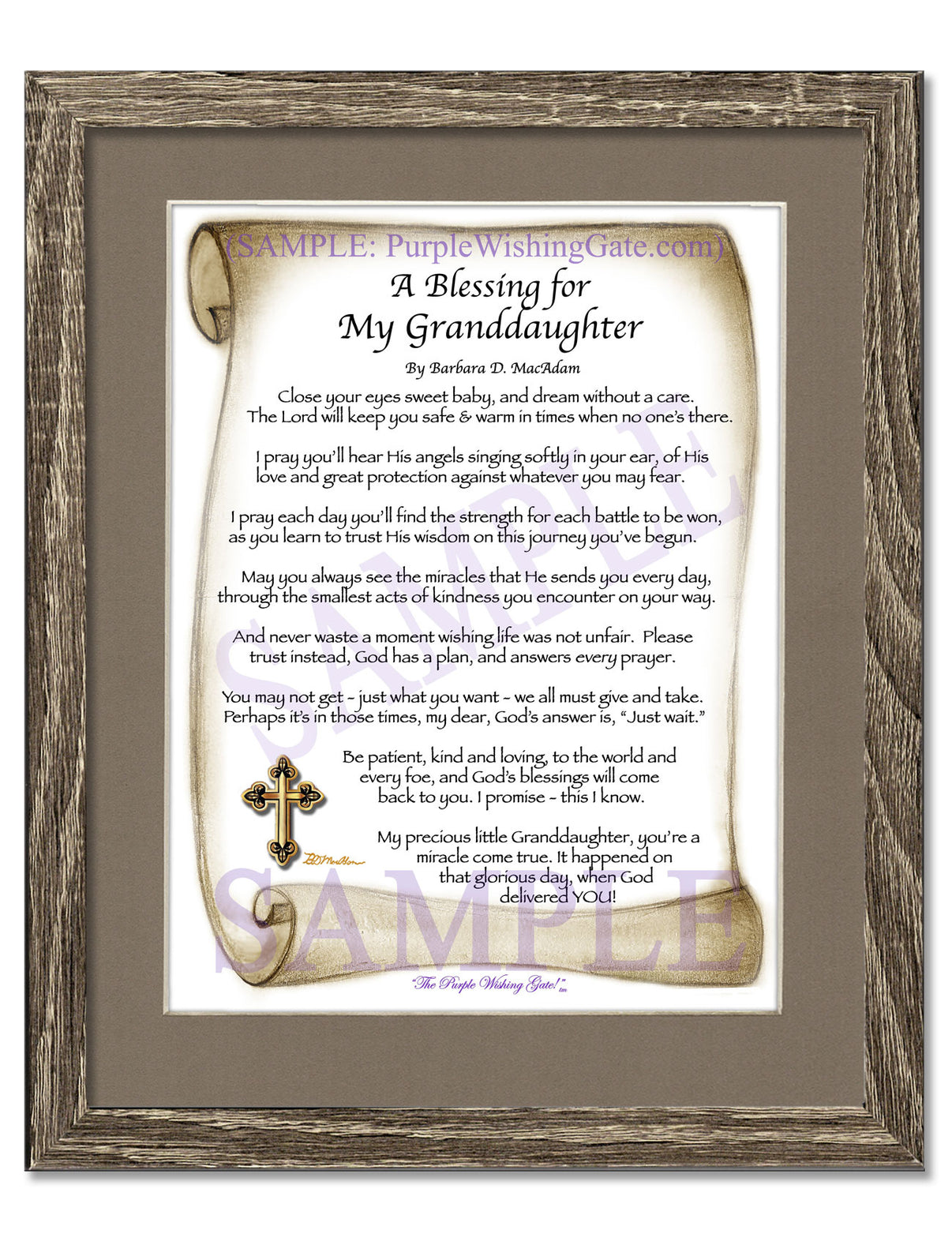 A Blessing for My Granddaughter (baby) - Baby Gift - PurpleWishingGate.com