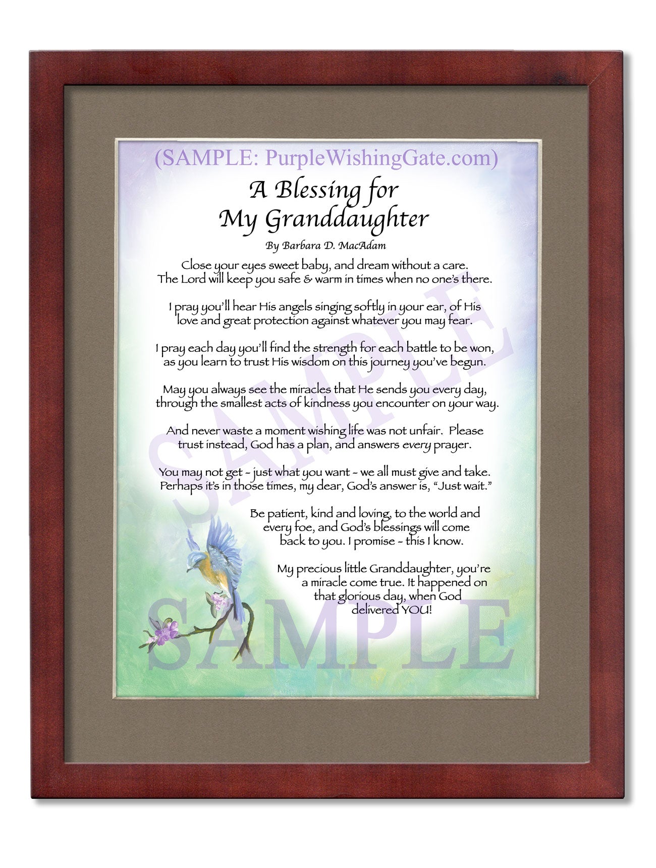 A Blessing for My Granddaughter (baby) - Baby Gift - PurpleWishingGate.com
