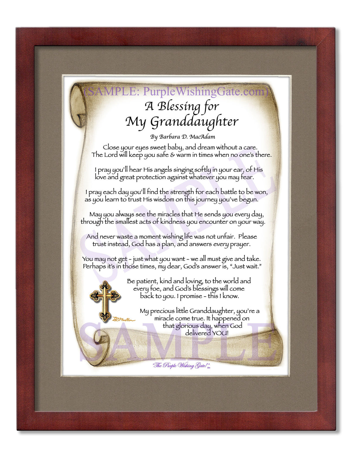 A Blessing for My Granddaughter (baby) - Baby Gift - PurpleWishingGate.com