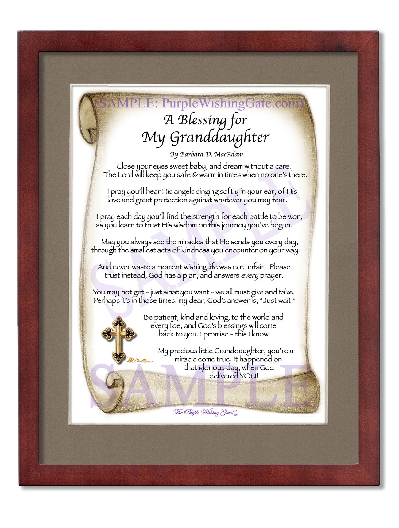 A Blessing for My Granddaughter (baby) - Baby Gift - PurpleWishingGate.com