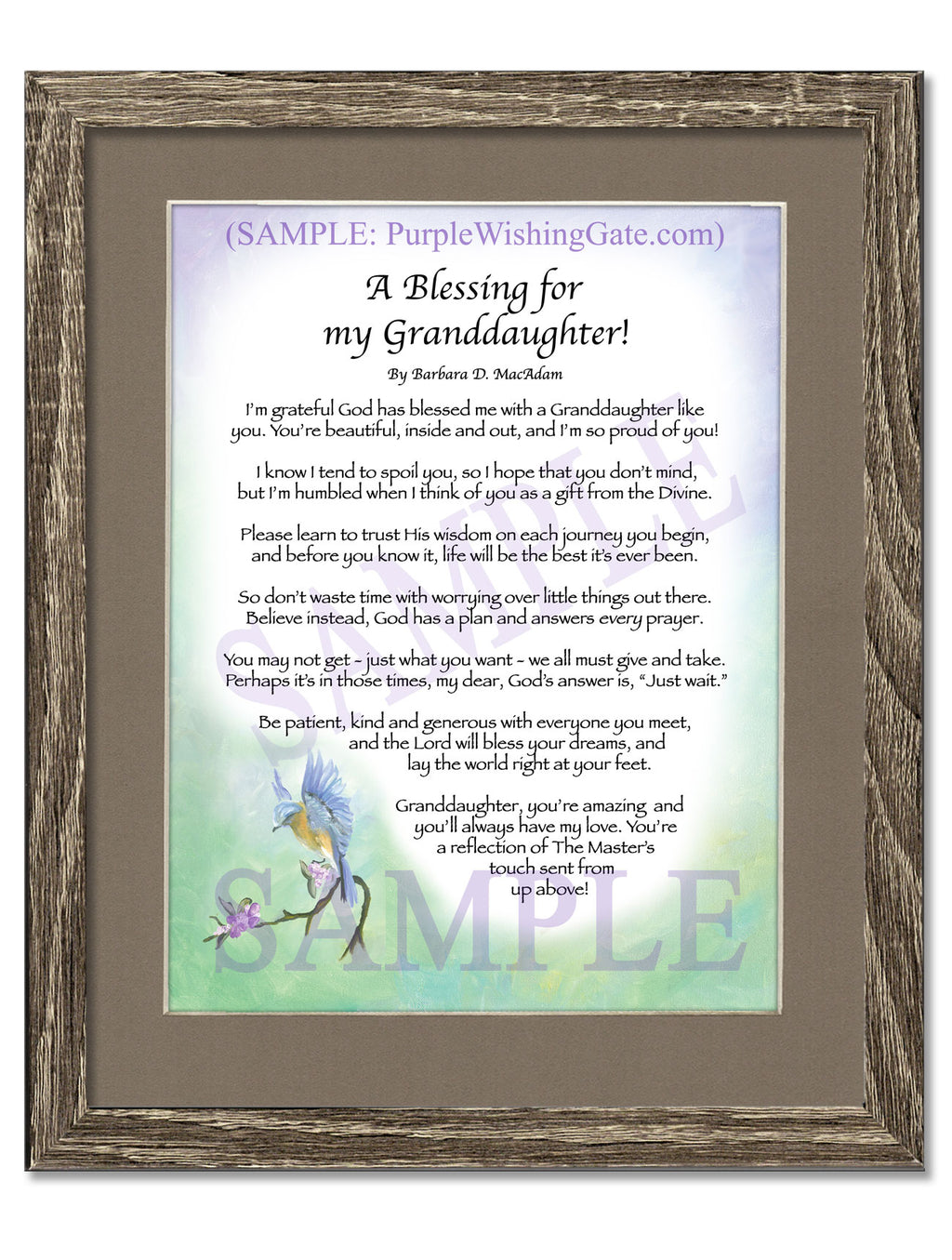 A Blessing for My Granddaughter! (child-adult) - Gifts for Granddaughter - PurpleWishingGate.com