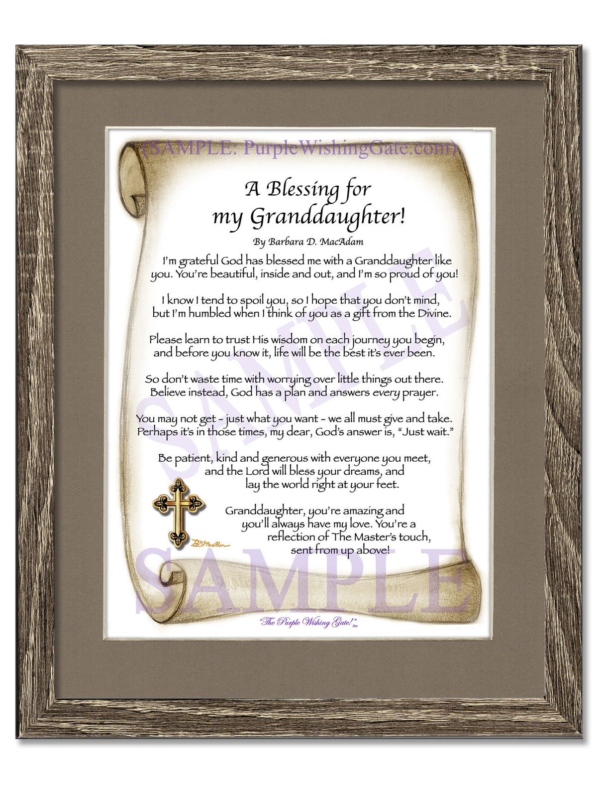 A Blessing for My Granddaughter! (child-adult) - Gifts for Granddaughter - PurpleWishingGate.com