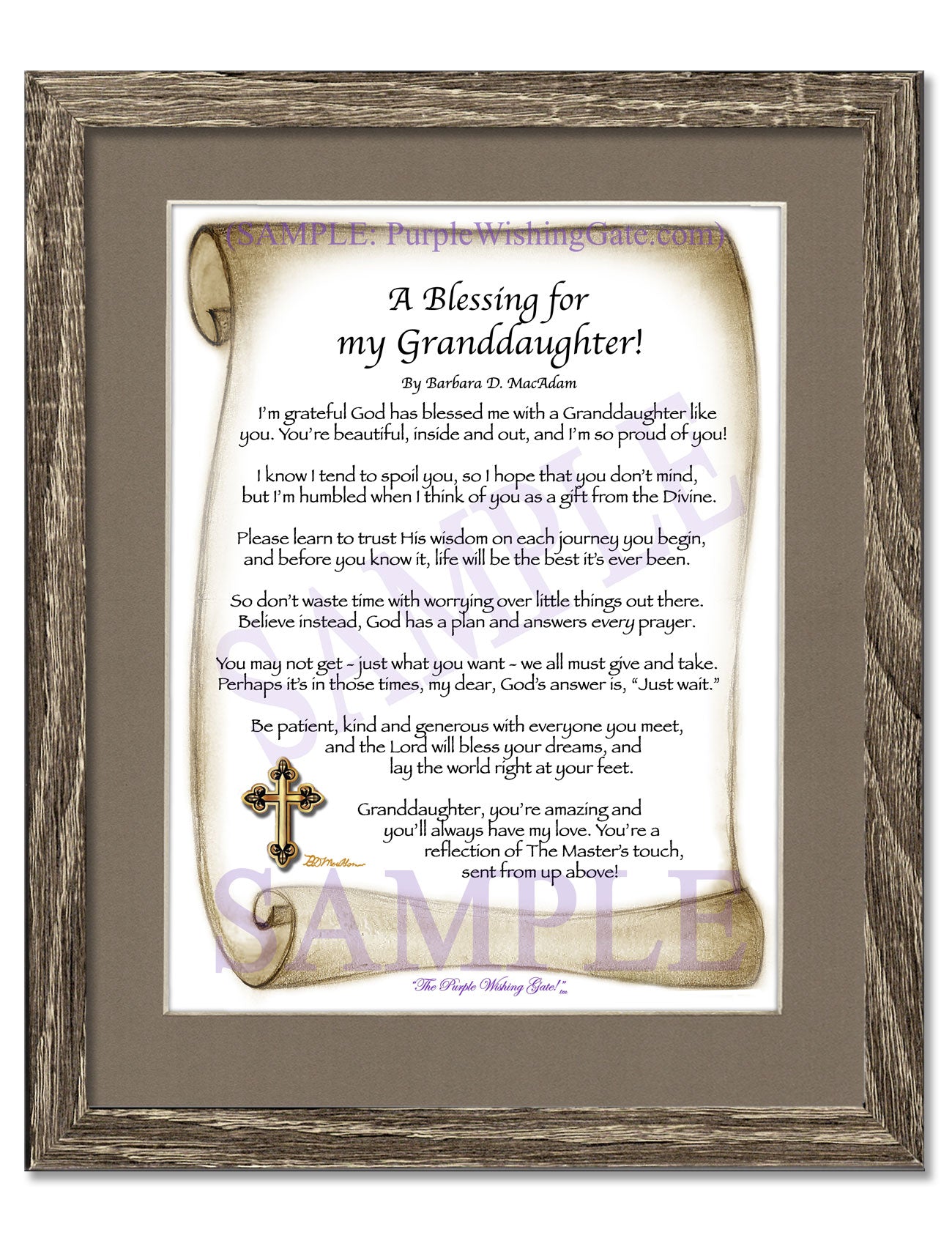 A Blessing for My Granddaughter! (child-adult) - Gifts for Granddaughter - PurpleWishingGate.com