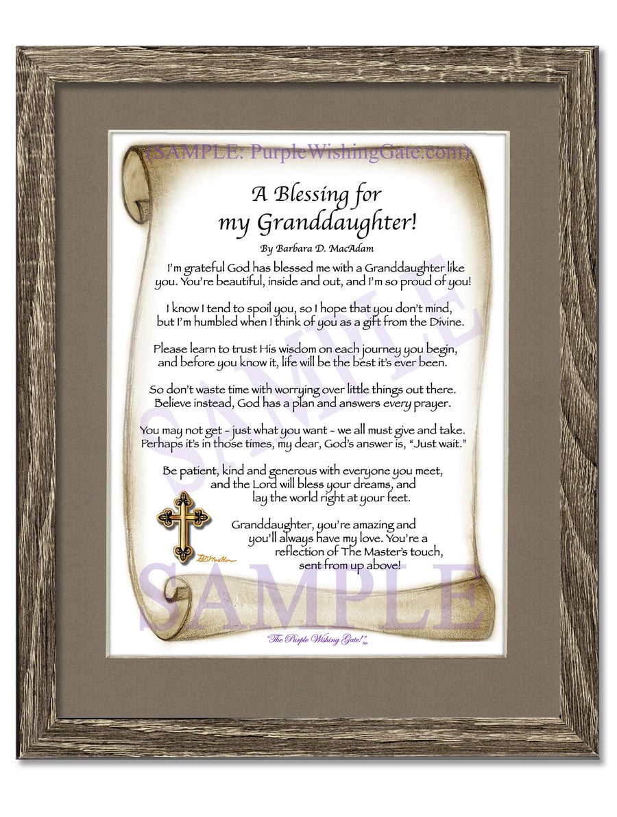 A Blessing for My Granddaughter: Personalized Gift | PurpleWishingGate