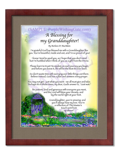 A Blessing for My Granddaughter! (child-adult) - Gifts for Granddaughter - PurpleWishingGate.com