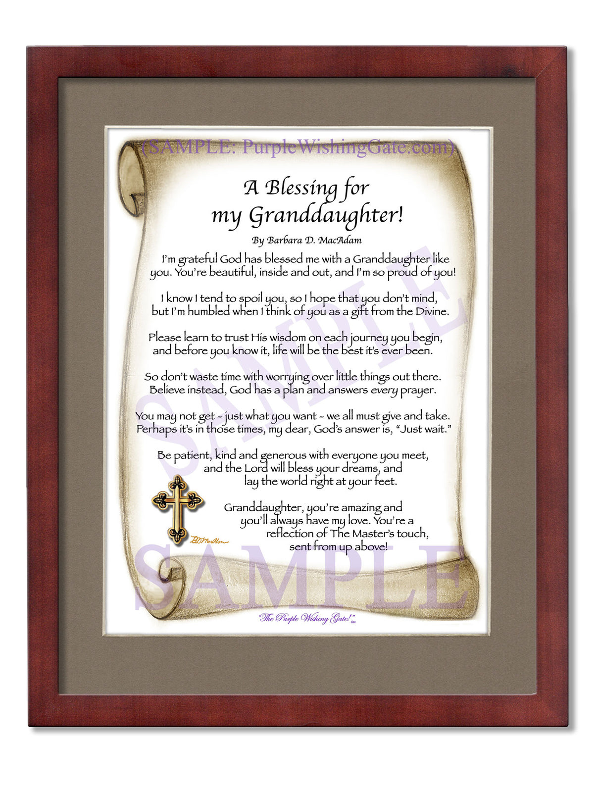 A Blessing for My Granddaughter! (child-adult) - Gifts for Granddaughter - PurpleWishingGate.com