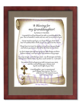 A Blessing for My Granddaughter! (child-adult) - Gifts for Granddaughter - PurpleWishingGate.com