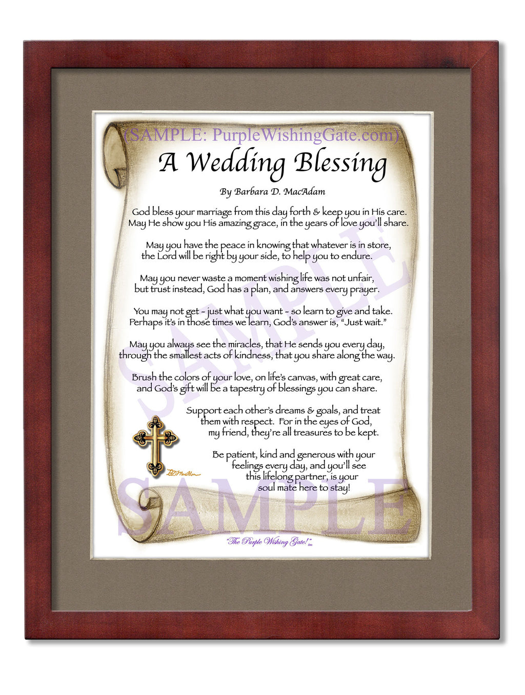 A Wedding Blessing: Sepia Scroll / 8x10 / 8x10 Classic Walnut

