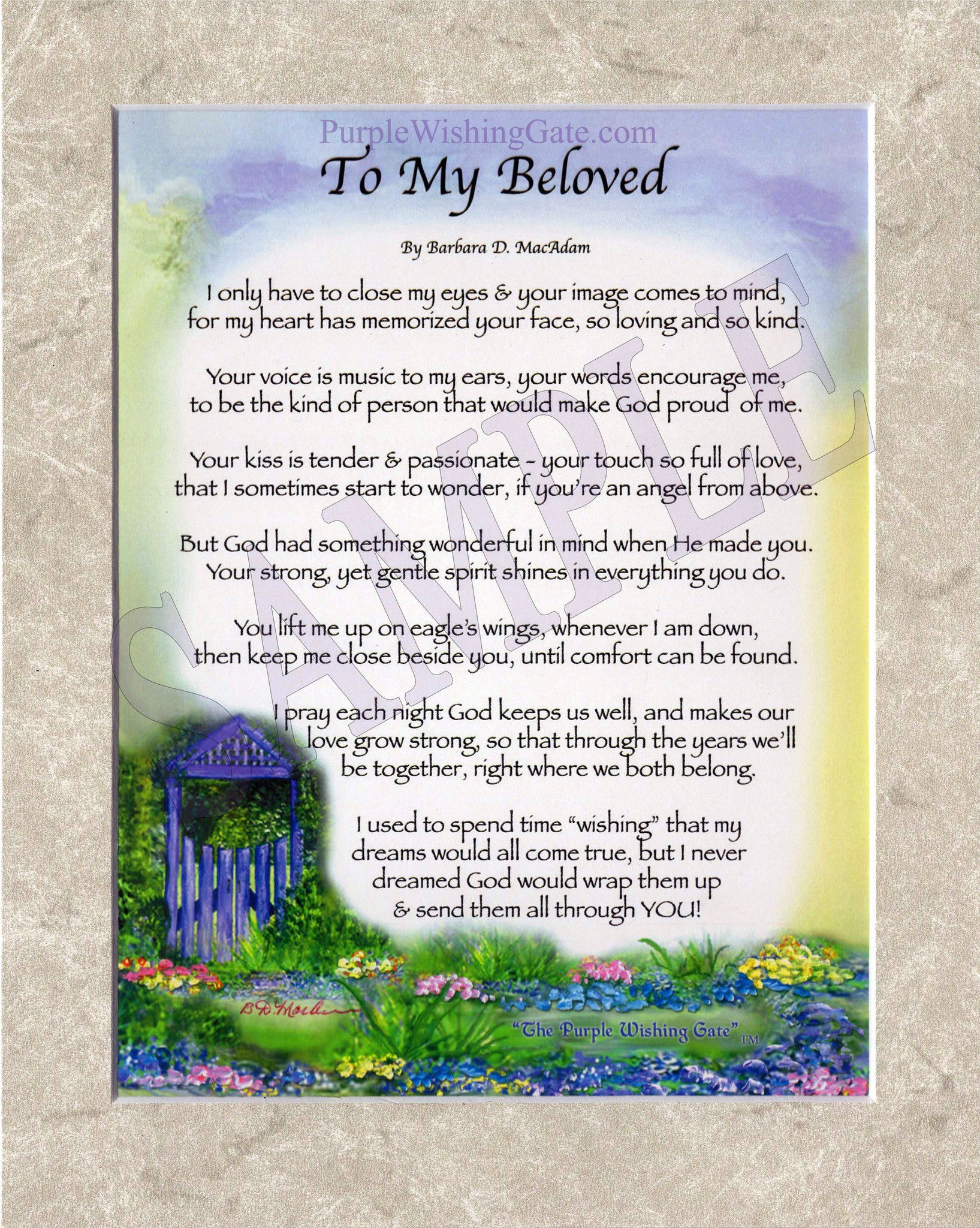 To My Beloved (8x10) - 8x10 Custom Matted Clearance - PurpleWishingGate.com