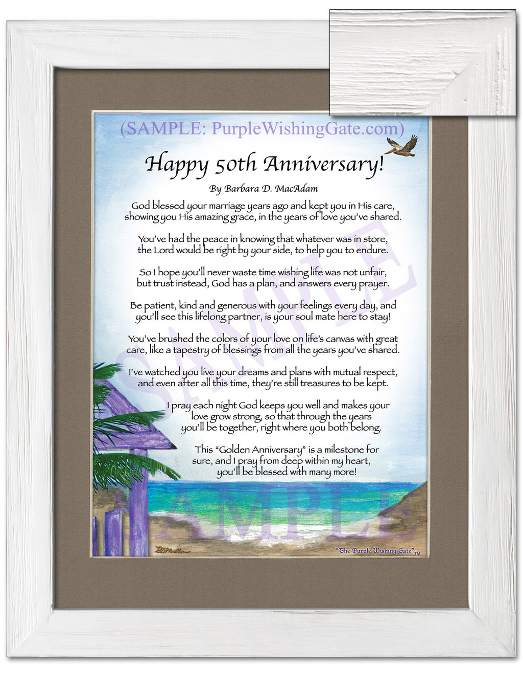 Happy 50th Anniversary: Paradise Cove / 8x10 / 8x10 White Wash
