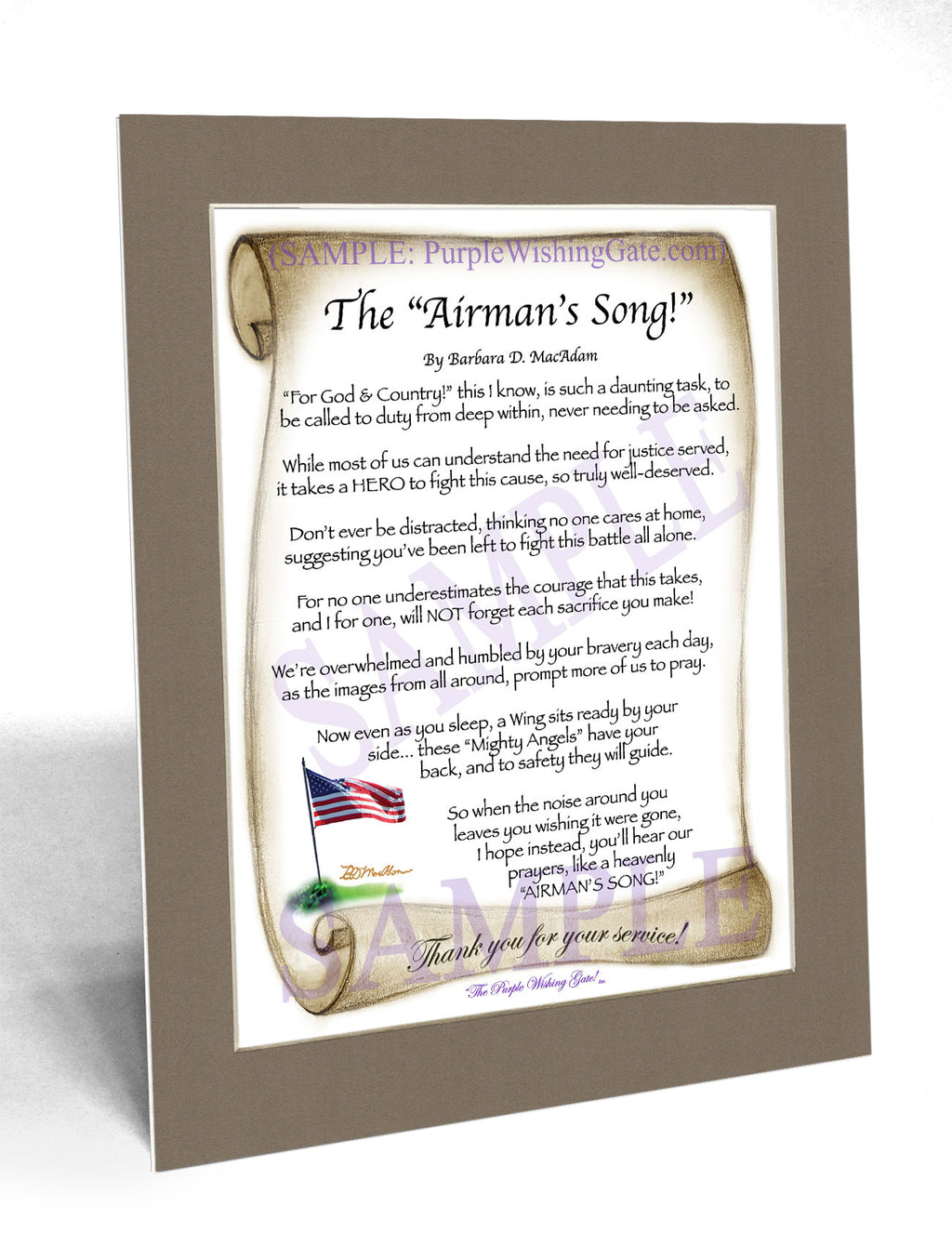 The Airman's Song: Patriotic Scroll / 8x10
