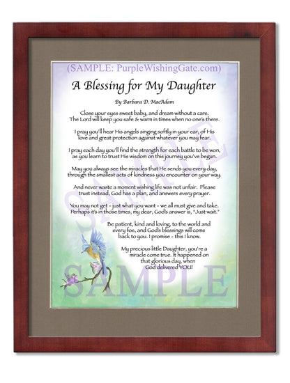 A Blessing for My Daughter (baby) - Baby Gift - PurpleWishingGate.com