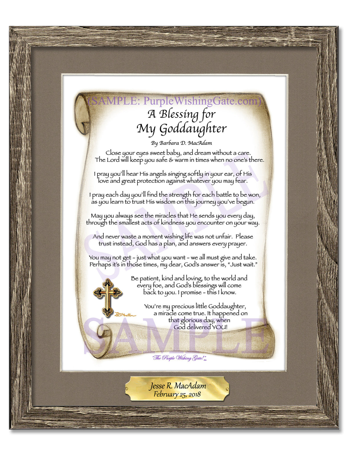 A Blessing for My Goddaughter (baby) - Baby Gift - PurpleWishingGate.com