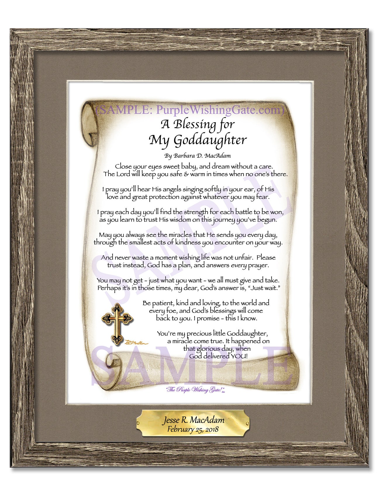 A Blessing for My Goddaughter (baby) - Baby Gift - PurpleWishingGate.com