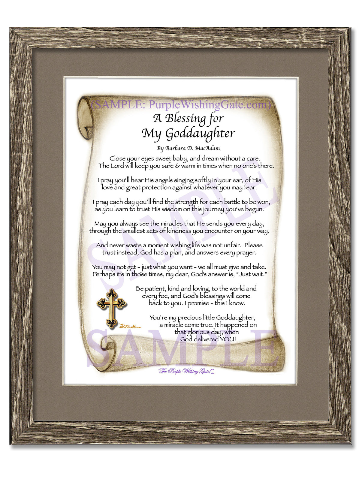A Blessing for My Goddaughter (baby) - Baby Gift - PurpleWishingGate.com