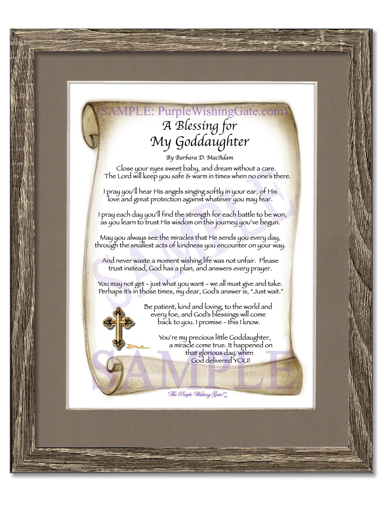 A Blessing for My Goddaughter (baby) - Baby Gift - PurpleWishingGate.com