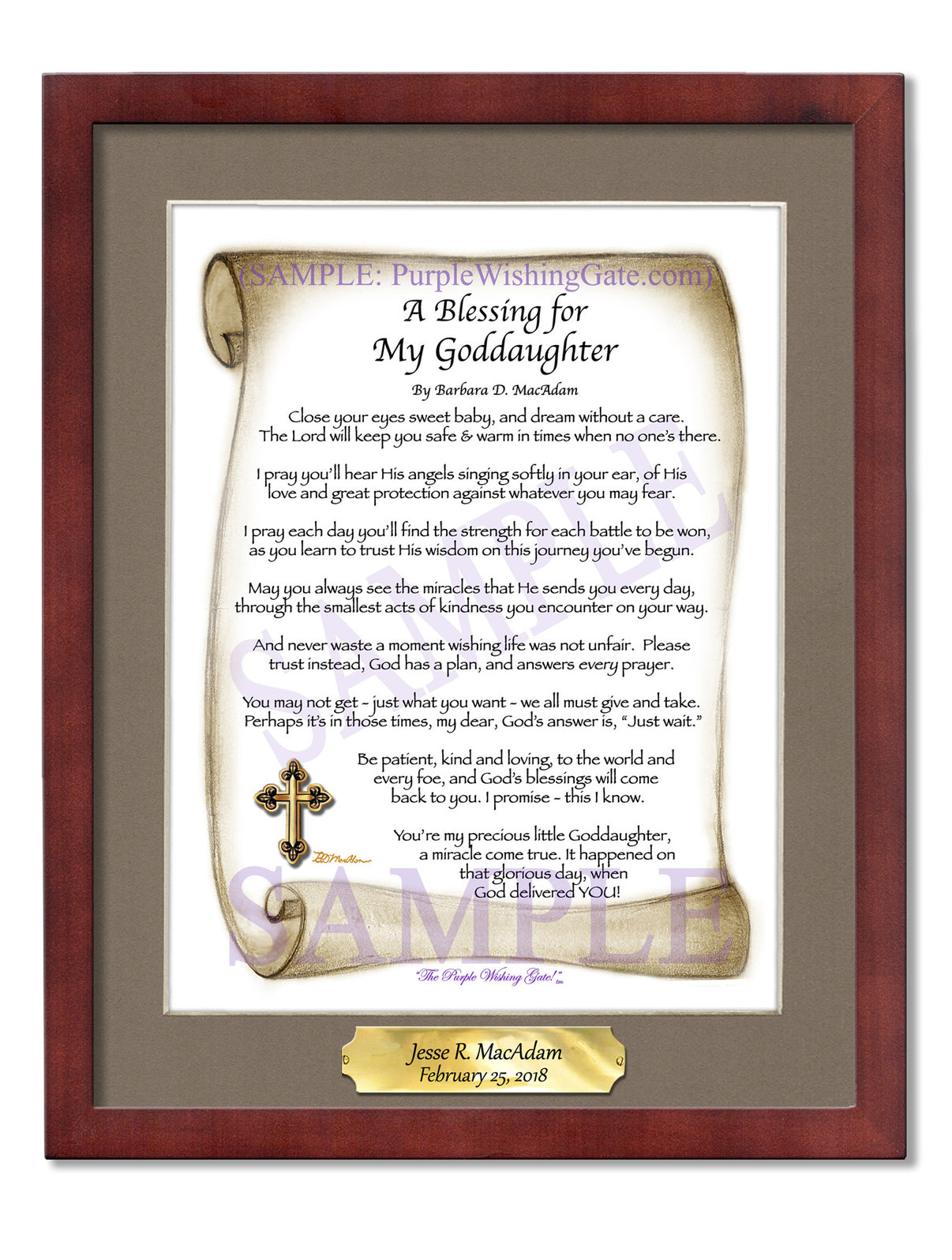 A Blessing for My Goddaughter (baby) - Baby Gift - PurpleWishingGate.com
