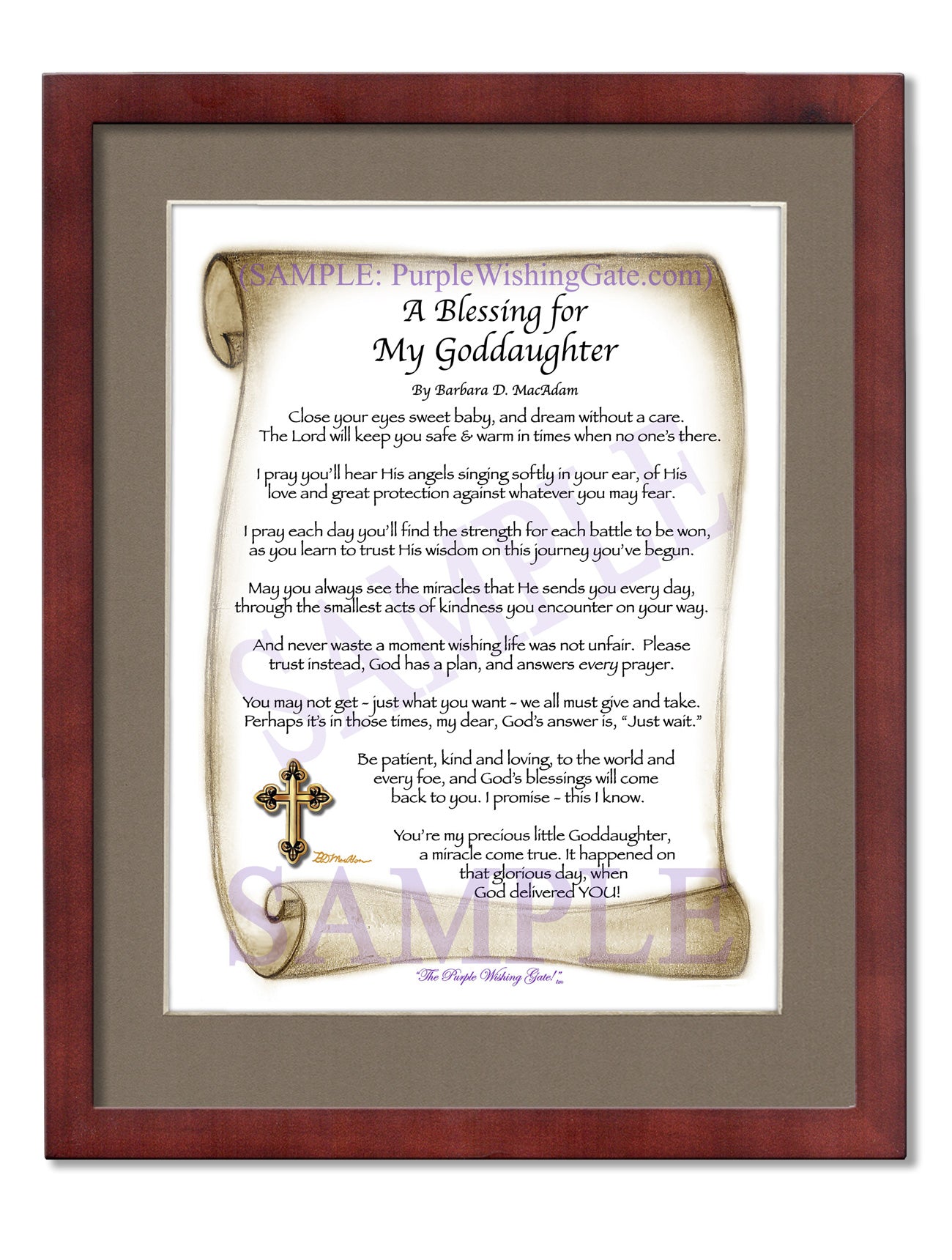A Blessing for My Goddaughter (baby) - Baby Gift - PurpleWishingGate.com