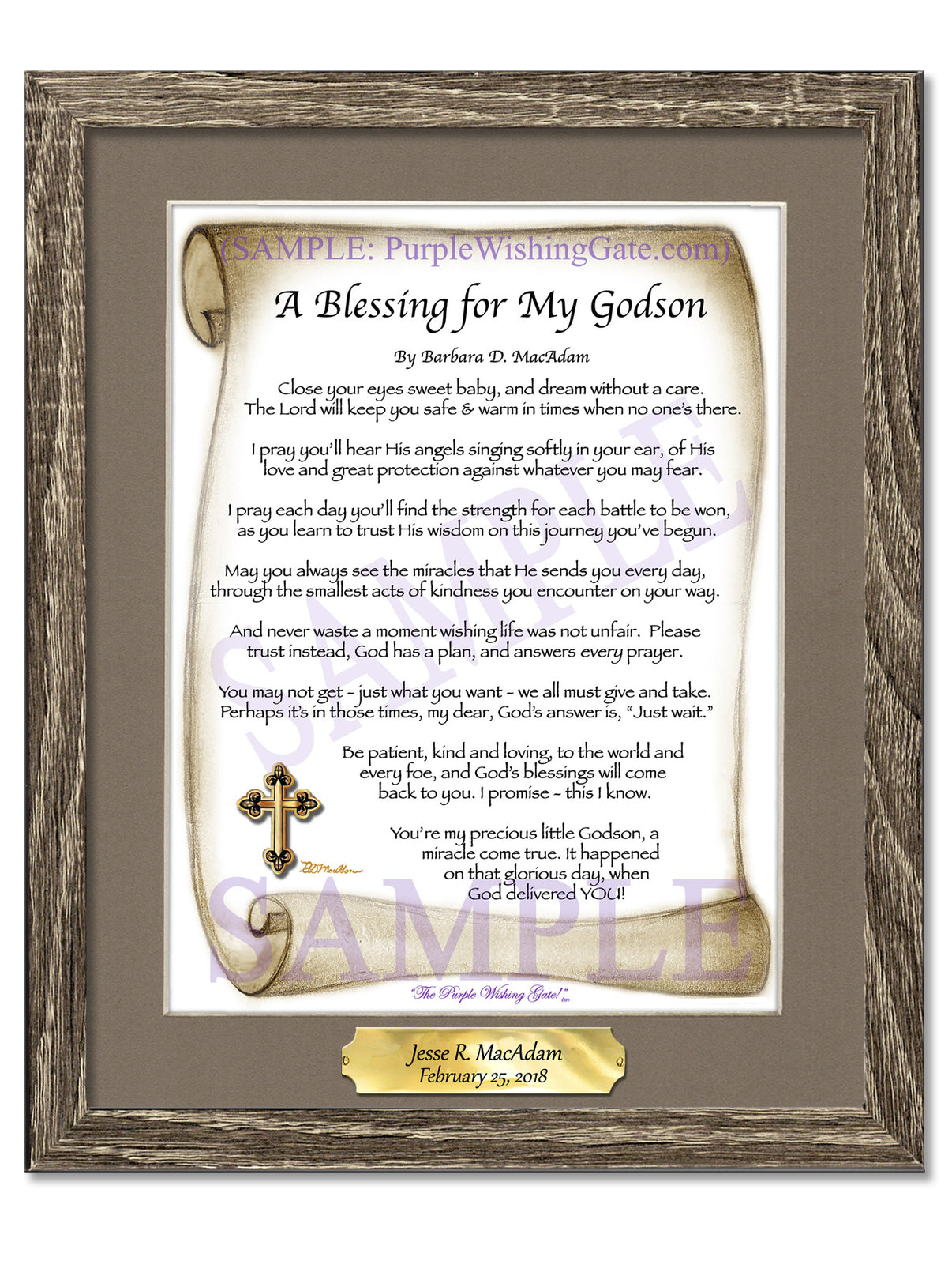 A Blessing for My Godson (baby) - Baby Gift - PurpleWishingGate.com