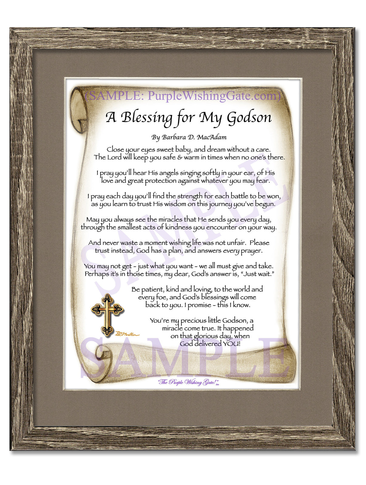 A Blessing for My Godson (baby) - Baby Gift - PurpleWishingGate.com